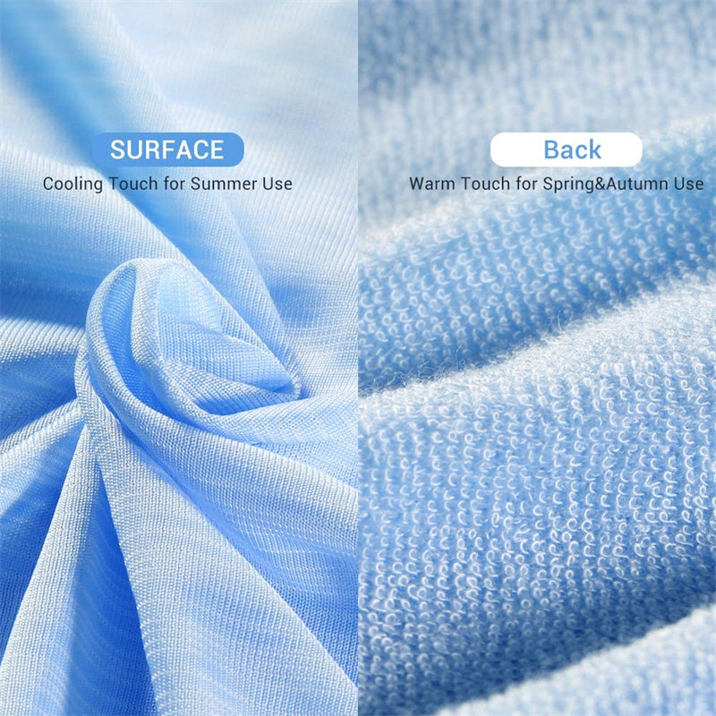 Lightweight cooling blanket two-sided fabric texture