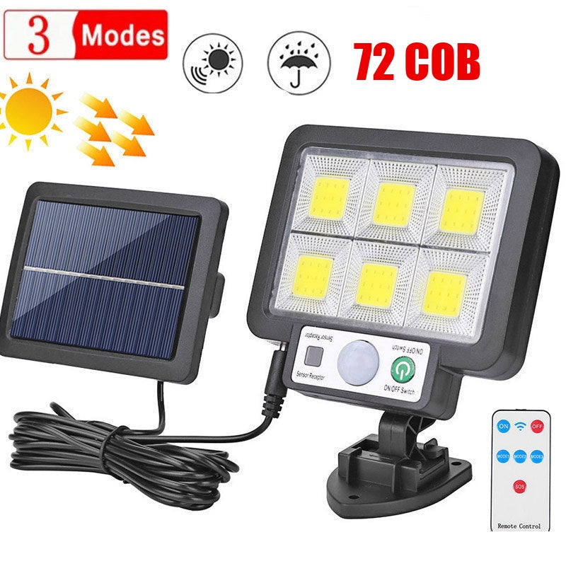 72COB Motion Sensor Solar Wall Light with remote control