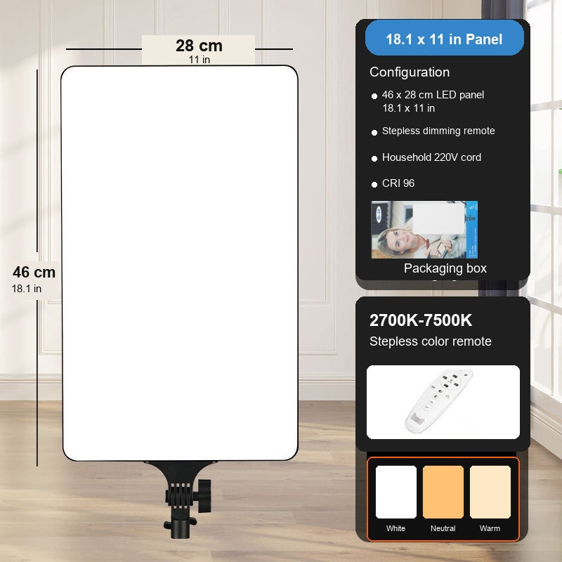18.1 x 11 in light panel with remote and color modes