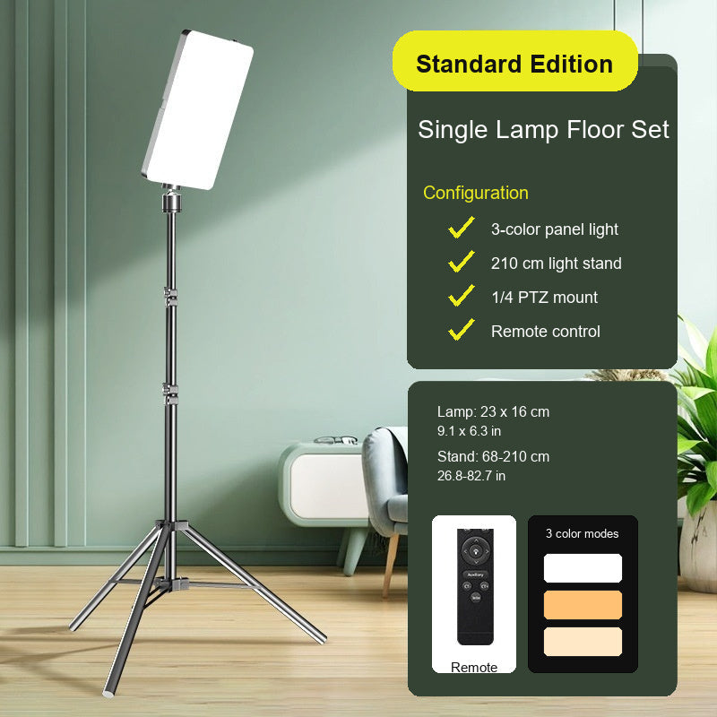 9.1 x 6.3 in light panel with floor stand and remote