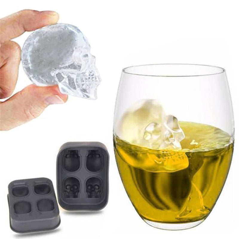 Vevor 3D Black Flexible Silicone Skull Ice Cube Tray Mold Whiskey Ice Ball  Maker, 1 - Kroger