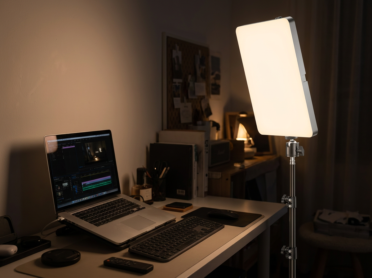 Large-Screen Selfie Fill Light in use