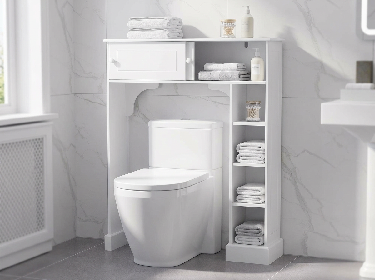 Over-Toilet Bathroom Storage Cabinet in use