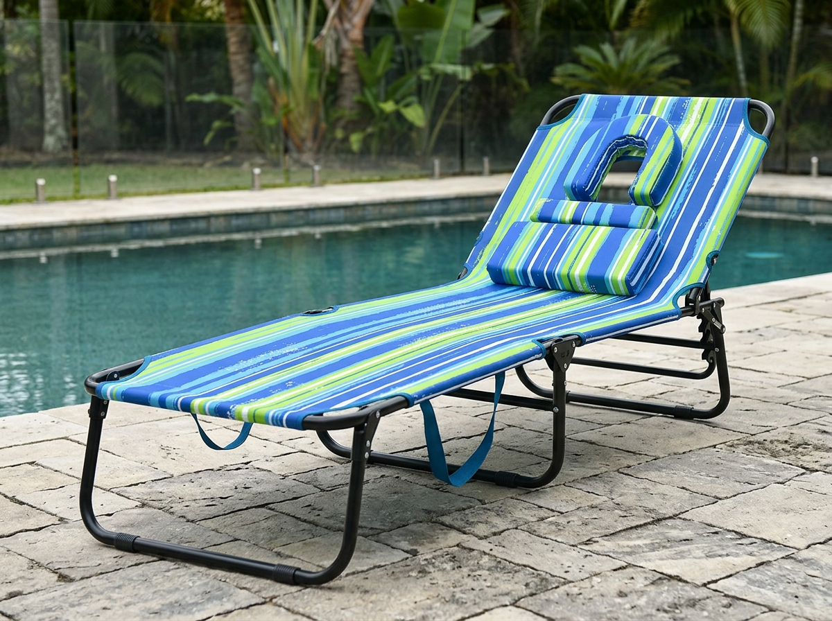 Folding Face-Down Lounge Chair in use